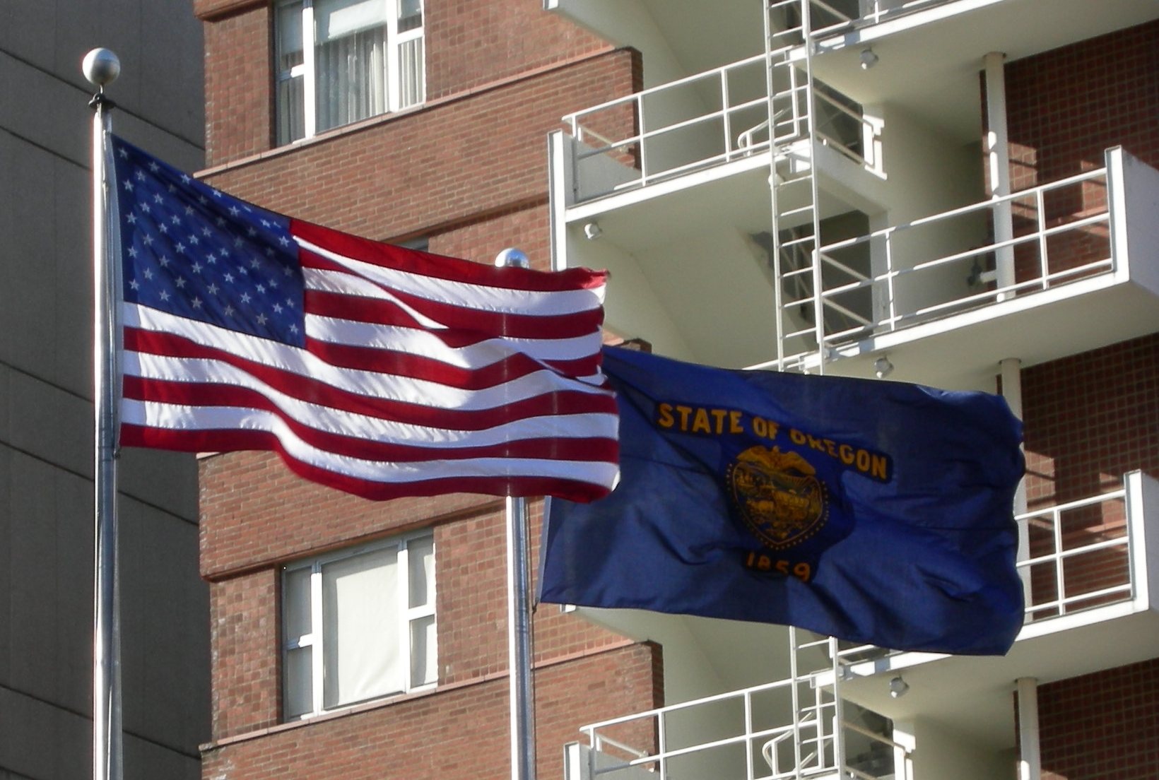 USA and Oregon flags